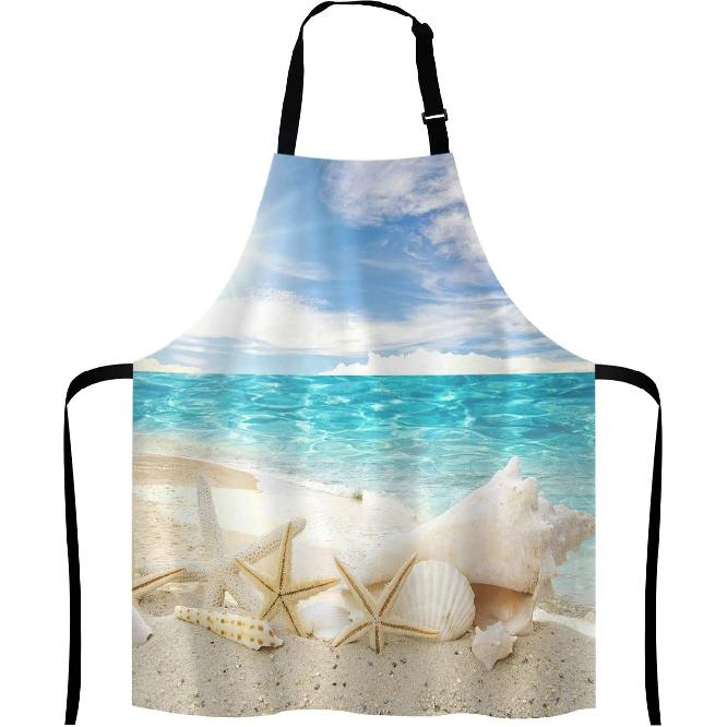 Cactus Adjustable Bib Apron, Tropical Watercolor Cactus Plants Cooking Kitchen Apron for Men Women