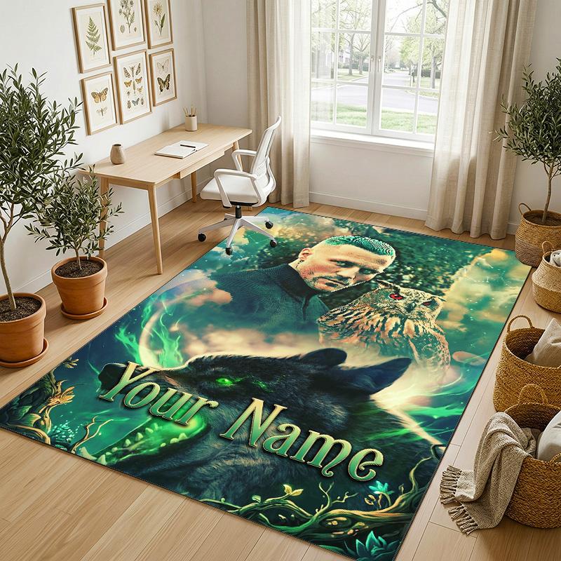 Personalized Crystal Velvet Carpet,Kontra K Custom Printed Name, Plush Area Rug For Home Indoor Decor