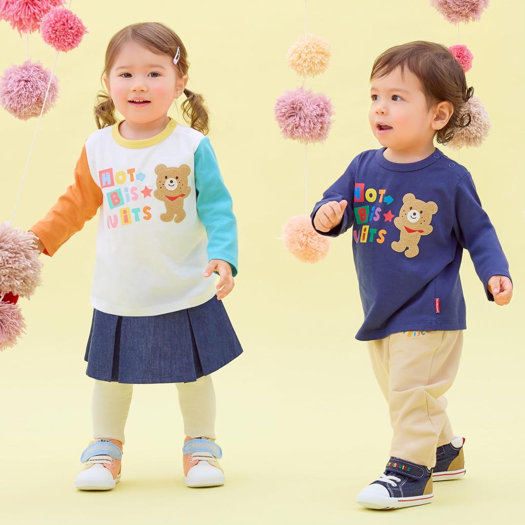 MIKI HOUSE HOT BISCUITS Лонгслив темно-синий для мальчиков и футболка, синий, 110см, для девочек, 73-5201-147