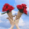 Everlasting Plush Rose Bouquet Toy With Smiley Face Soft Simulated Flower Decor  Romantic Valentine‘S Day Gift For Girls Kids