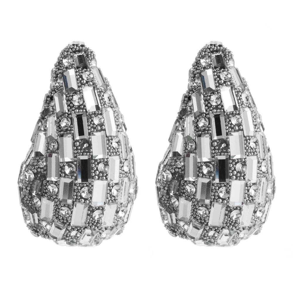 Teardrop Crystal Earrings: Colorful, Diamond-Studded, Luxury Fashion Studs