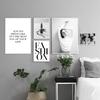 Fashion Black And White Sexy Poster Flower Women Motivational Text Canvas Wall Art Prints Abstract Painting Wall Hanging Decor