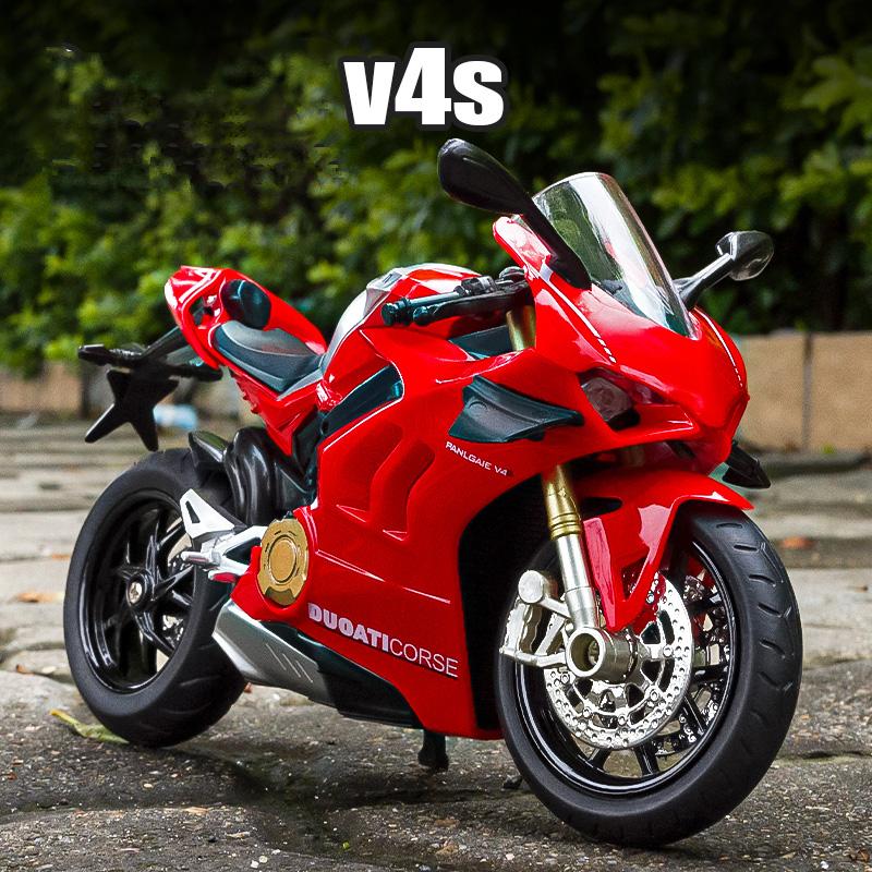1/12 масштаб Panigale V4S, гоночная модель мотоцикла из сплава для беговых лыж, имитация игрушки, уличная модель мотоцикла, коллекция, подарок для детей