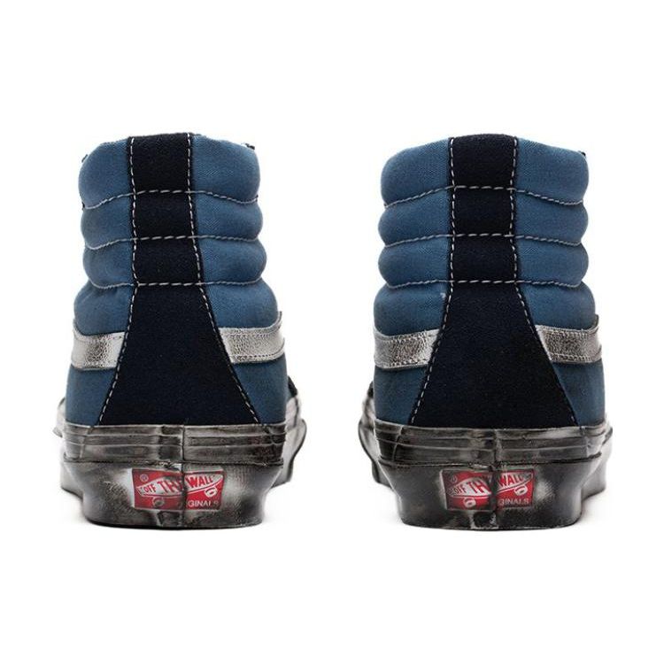 Vans OG Sk8-Hi LX Stressed - Темно-синие кроссовки унисекс Blue Stressed-Navy Stv-Navy VN0A4BVBNGJ