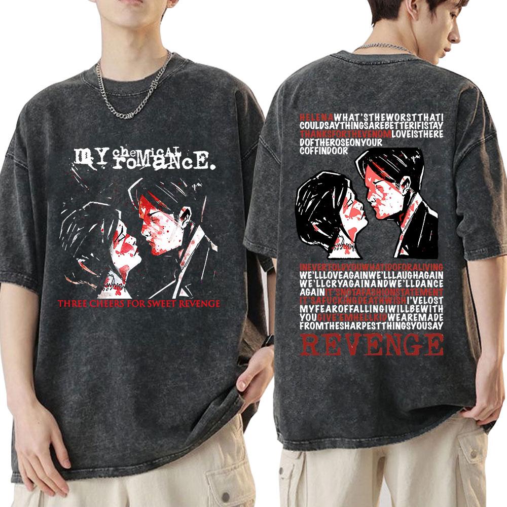 My Chemical Romance Long Live The Black Parade Мерч с тура Постиранные футболки Мужские Женские Готическая Панк-группа Оверсайз футболки