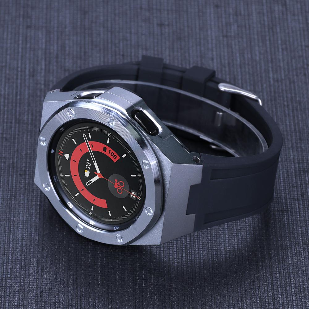 Классический комплект для модификации Samsung Galaxy Watch 4 Classic 46 мм, металлический корпус, резиновый браслет для Samsung Watch 4Classic 46, роскошный комплект для модификации