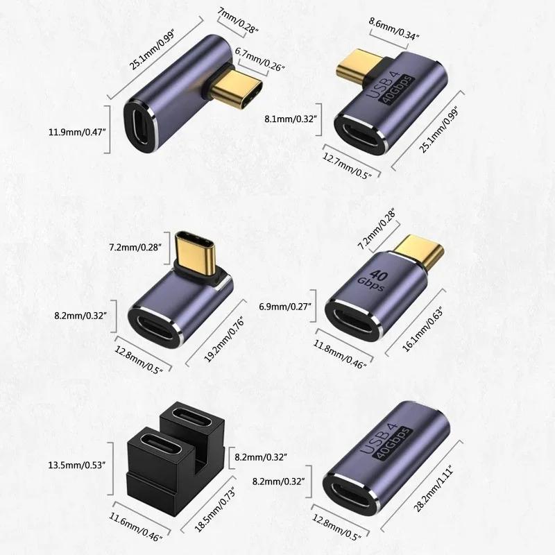 USB1.1 PD111W Адаптер 8K@61Hz 11 Гбит/с USB C Штекер-Розетка Зарядка для Macbook Dell HP Thunderbolt U/Прямой Угол OTG Разъем