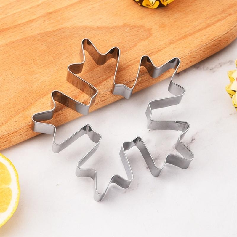 Stainless Steel Christmas Snowflake Cookie Molds Baking Tool For Holiday Dessert And Pastries Kitchen Bakeware