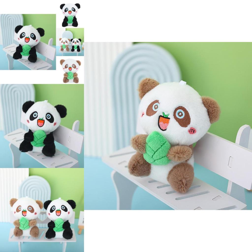 Cute Panda Plush Keychain Premium Snow Mink Fur Animal Figure Bag Pendant