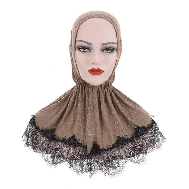 Модальное кружево с застежкой-молнией для мусульманских женщин, хиджаб