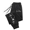 2025 Men Women Sports Pants Fishing Hook Printed Sports Loose Warm Pants Casual Fitness Pants Pocket Drawstring Sportswear