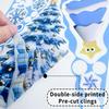 Синие рождественские статические наклейки на окна Снеговик Санта Олень Узор 1-9 Листов Опционально для Детского Праздничного DIY Декора Окон