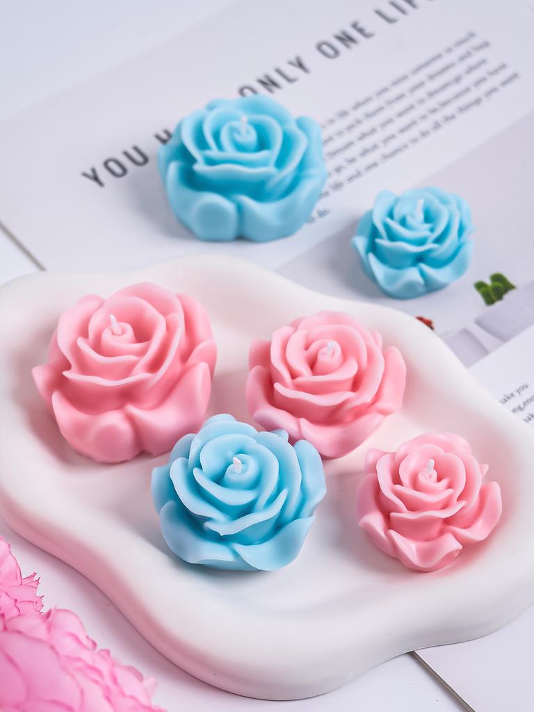 DIY 3D Rose Flowers Silicone Candle Mold Handmade Soap Chocolate Ornament Tool Aromatherapy Gypsum Resin Mould Home Decor