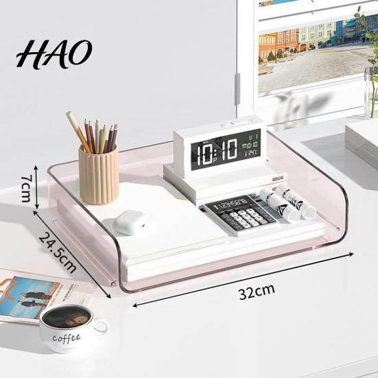 Portable Stationery Organizer for Students Large Capacity Desk Documents Files Letters A4 Paper Book Notes Mail, Modern Office Desktop Clear Stackable