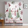 Christmas Snowman Snowflake Elk Sheer Curtains For Kids Bedroom Living Room Voile Curtains Xmas Kitchen Tulle Curtain