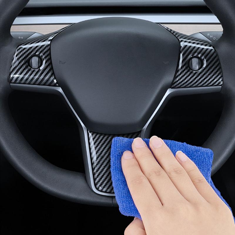 Для модели Tesla 3 года 2017 2018 2022 2023 2024 автомобильный руль с блестками рамка наклейка декоративный чехол
