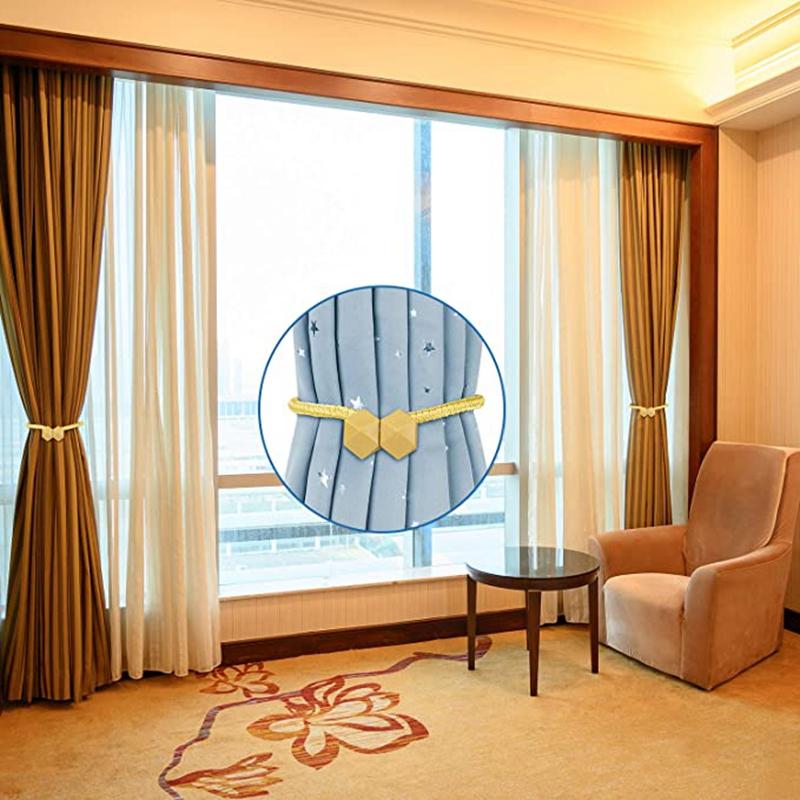 2 Pcs Curtain Tieback Multifaceted Ball Magnetic Curtains Buckle Tie Backs Shower Curtain Holder Wall Balls Home Room Accessorie