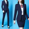 2Pcs Blazer Suit Female Temperament Professional Wear Jacket Ladies Formal Hotel Work Clothes Spring and Autumn OL Interview Suit