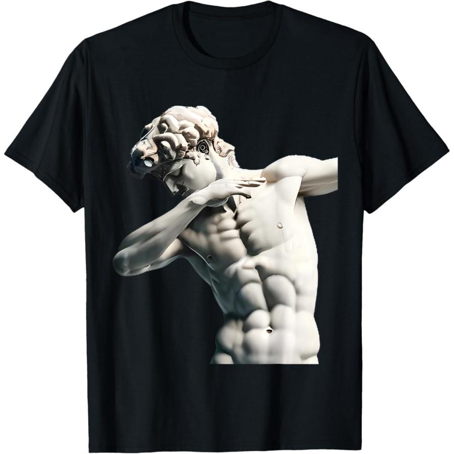 Футболка с изображением статуи Давида Микеланджело, делающей даб, древнее искусство, скульптура