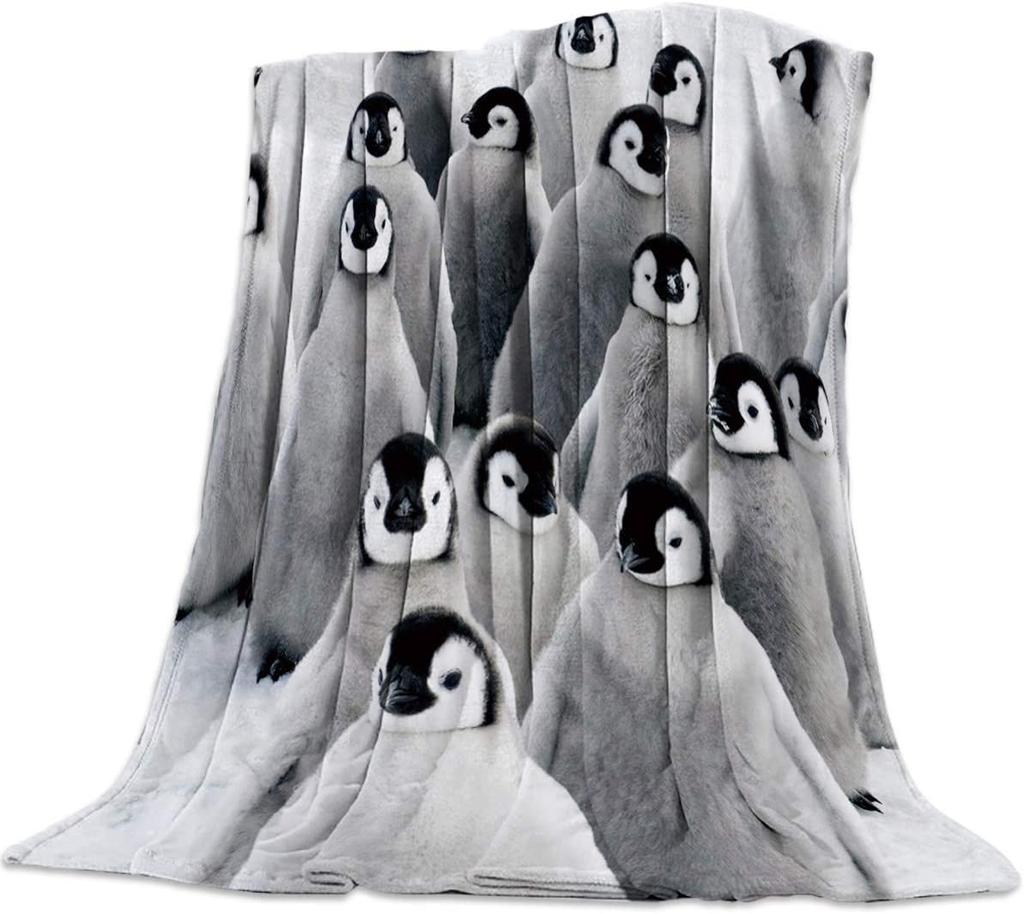 Мягкое теплое одеяло с пингвином, легкое фланелевое флисовое покрывало для кровати, подарок для девочек, мальчиков, мужчин, женщин, стул, диван