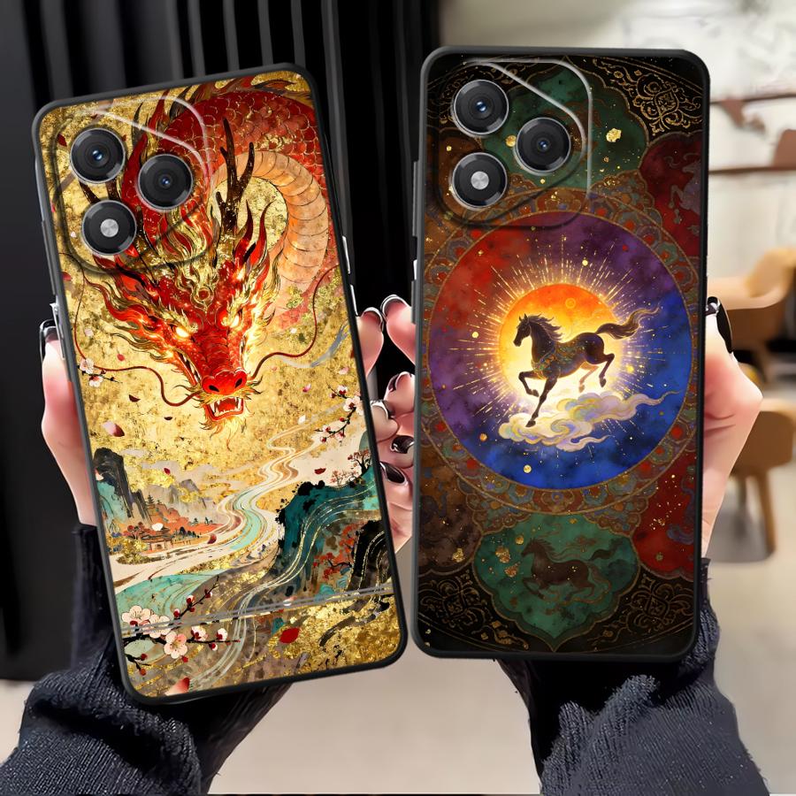 Мультяшный Крутой Чехол с Драконом и Лошадью для Honor X8 X6 X9a X5b 90 70 8X X7 200 400 Lite Magic5Lite Funda Чехол для Телефона