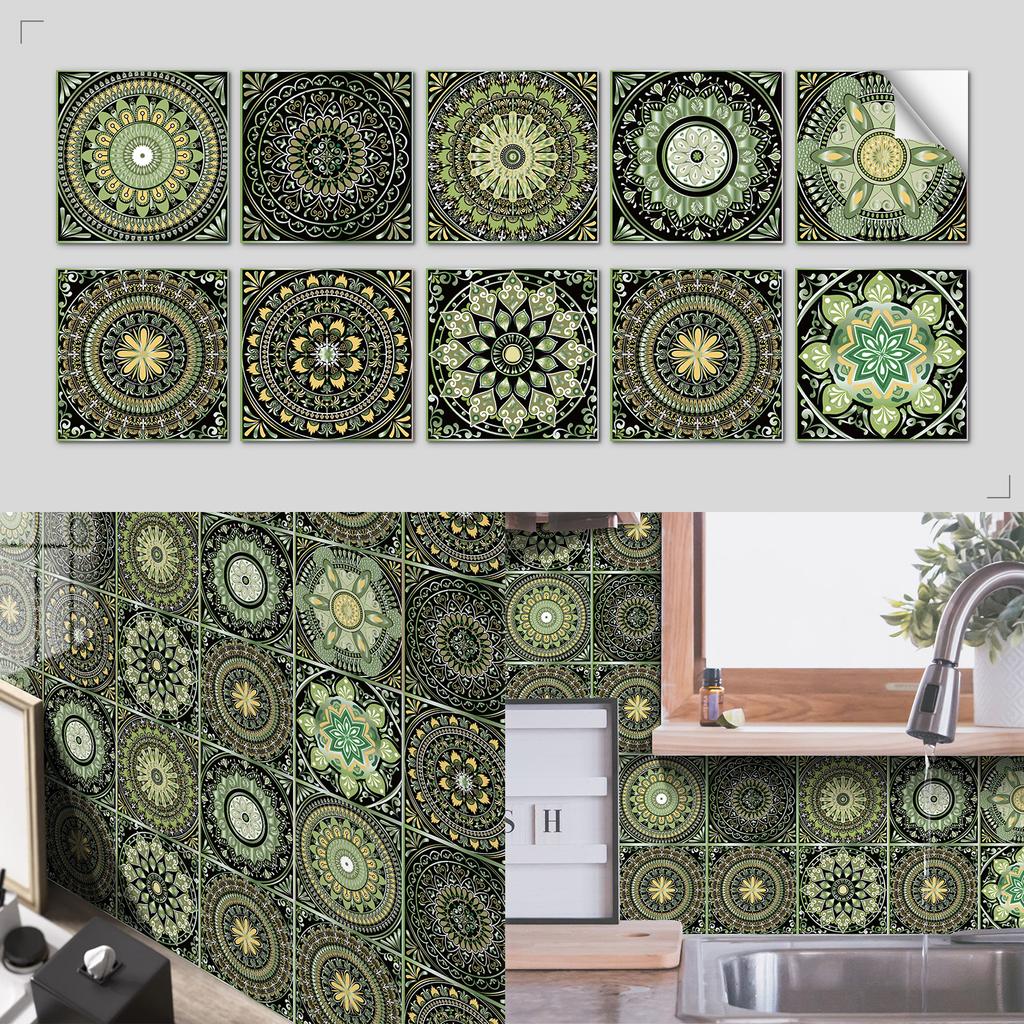 Скандинавская плитка Арт Наклейка на стену Кухня Ванная комната Водонепроницаемые и маслостойкие обои Самоклеящаяся хрустальная пленка Наклейка на плитку