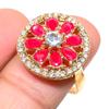 Red Ruby  Natural Cubic Zirconia Gemstone Handmade Ring Size 8.5 c9K69