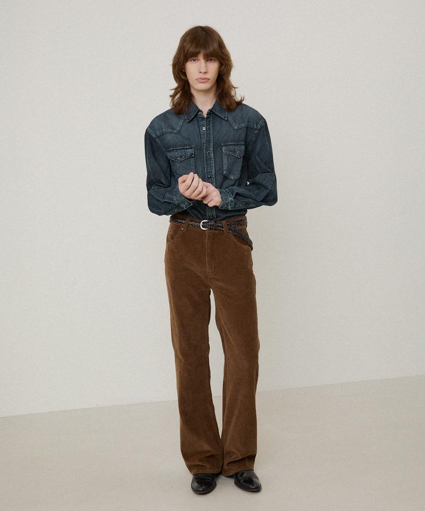 LMOOD Lennon Flare Cotton Pants Camel Corduroy