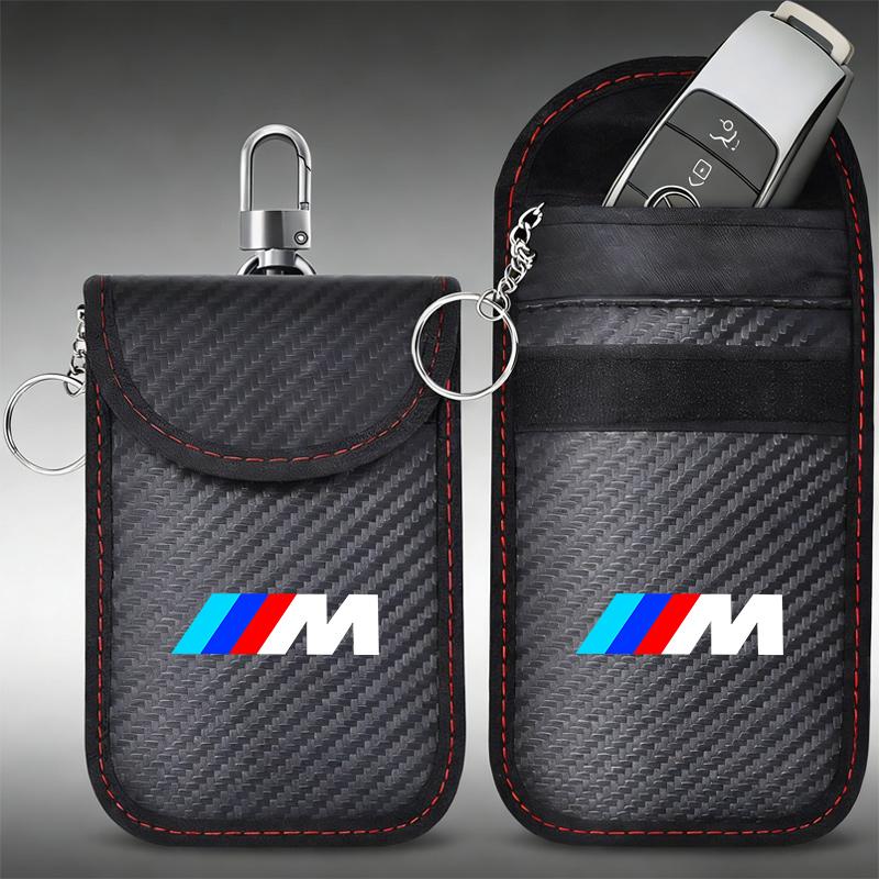 BBIS5 Car Key Case Signal Blocker Bag RFID Shielding Pocket Key Protector Anti-Theft Pouch For BMW E46 E90 E60 F30 F10 E39 E36 E87 E90