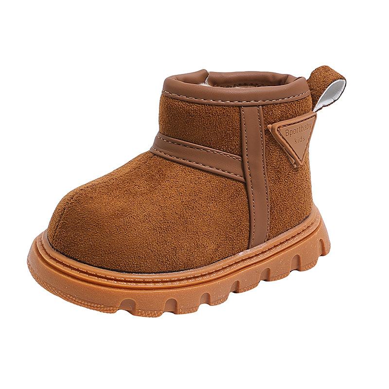 Зимние детские теплые сноубутсы Детские водонепроницаемые хлопковые ботинки На флисовой подкладке и утолщенные Хлопковая обувь Мягкая подошва Короткие ботинки