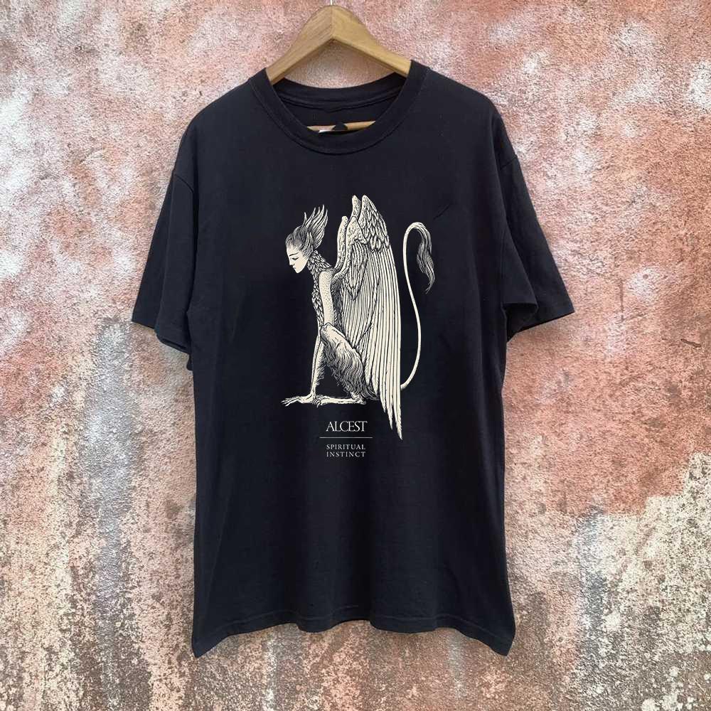 Alcest Духовный инстинкт Черная хлопковая футболка Полный размер S-5XL Унисекс Футболка