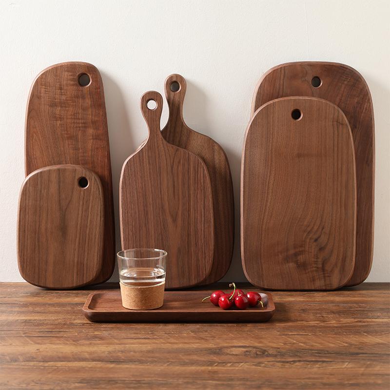 1pc Irregular Shape Cutting Board Solid Black Walnut Wood Board Food Steak Board Charcuterie Board
