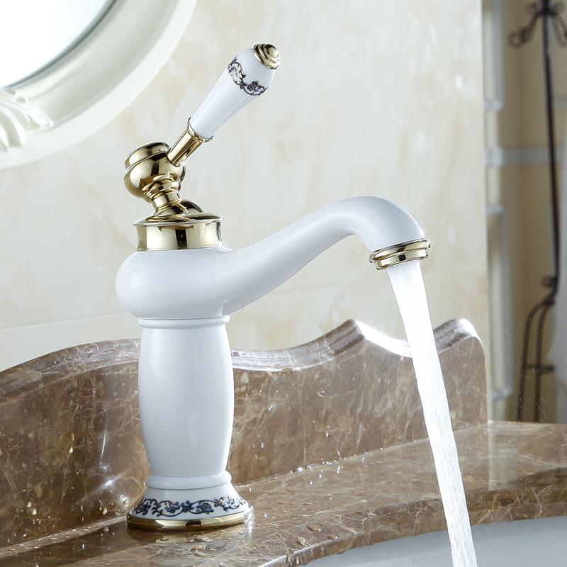 Basin Faucets Chrome Bathroom Faucet Ceramic Base Single Hole Brass Basin Sink Faucet Single Handle Water Mixer Taps Crane M-16