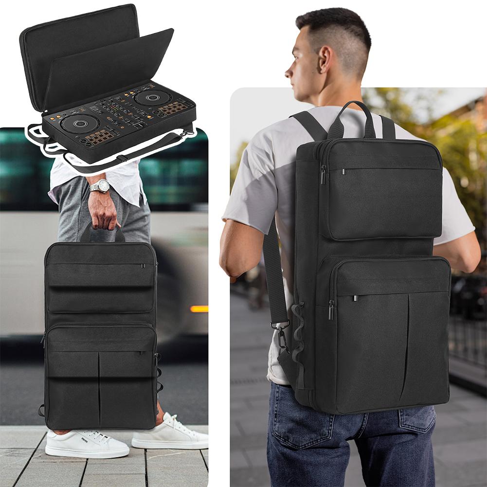 DJ Backpack for Pioneer DDJ-400/DDJ-FLX4/Roland DJ-202 DJ Controller Case Carrying Case Adjustable Shoulder Strap Storage Bag