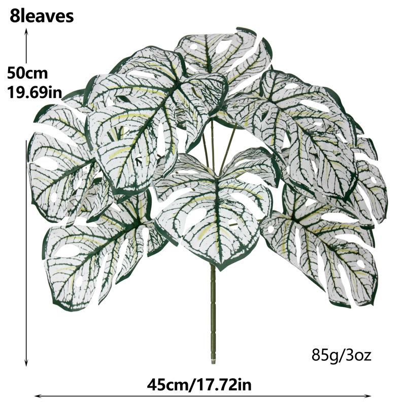 Artificial Green Plants: Large Banana Leaves, Monstera, Spring Feather, Areca Palm & Fan Tail Palm for Home and Garden Decor