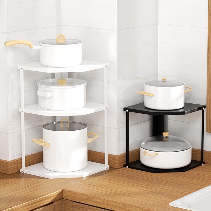 Corner Kitchen Pot Rack Storage Shelf