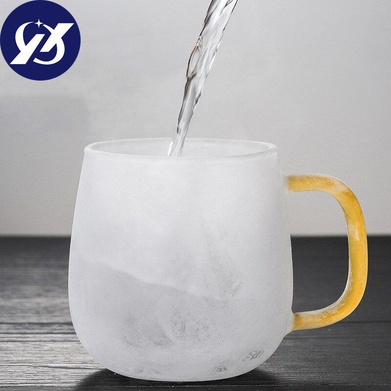 Креативная стеклянная чашка для заварки чая с прозрачной ручкой-фильтром, бамбуковая крышка, термостойкая цветочная чайная чашка, офисная чайная кружка, посуда для напитков