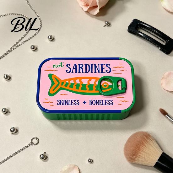 Retro Sardine Can Jewelry Box Storage Box, Portable Anti-tangle Travel Case, Plastic Case Lightweight Organizer for Necklaces And Earrings Earring