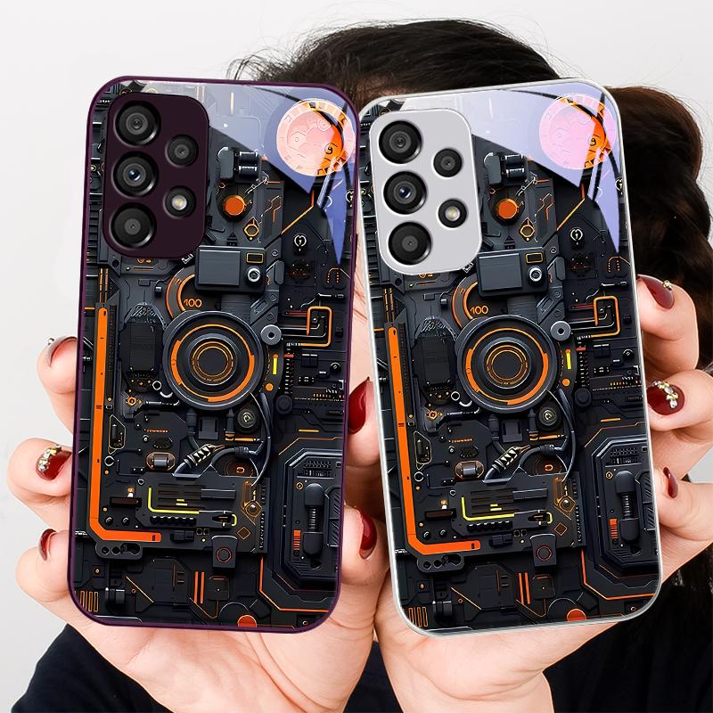Механическое устройство-держатель для Samsung Galaxy S24 Plus S20 21 FE S23 Ultra S8 9 A70 72 73 50 51 52 53 Закаленное стекло чехол для телефона
