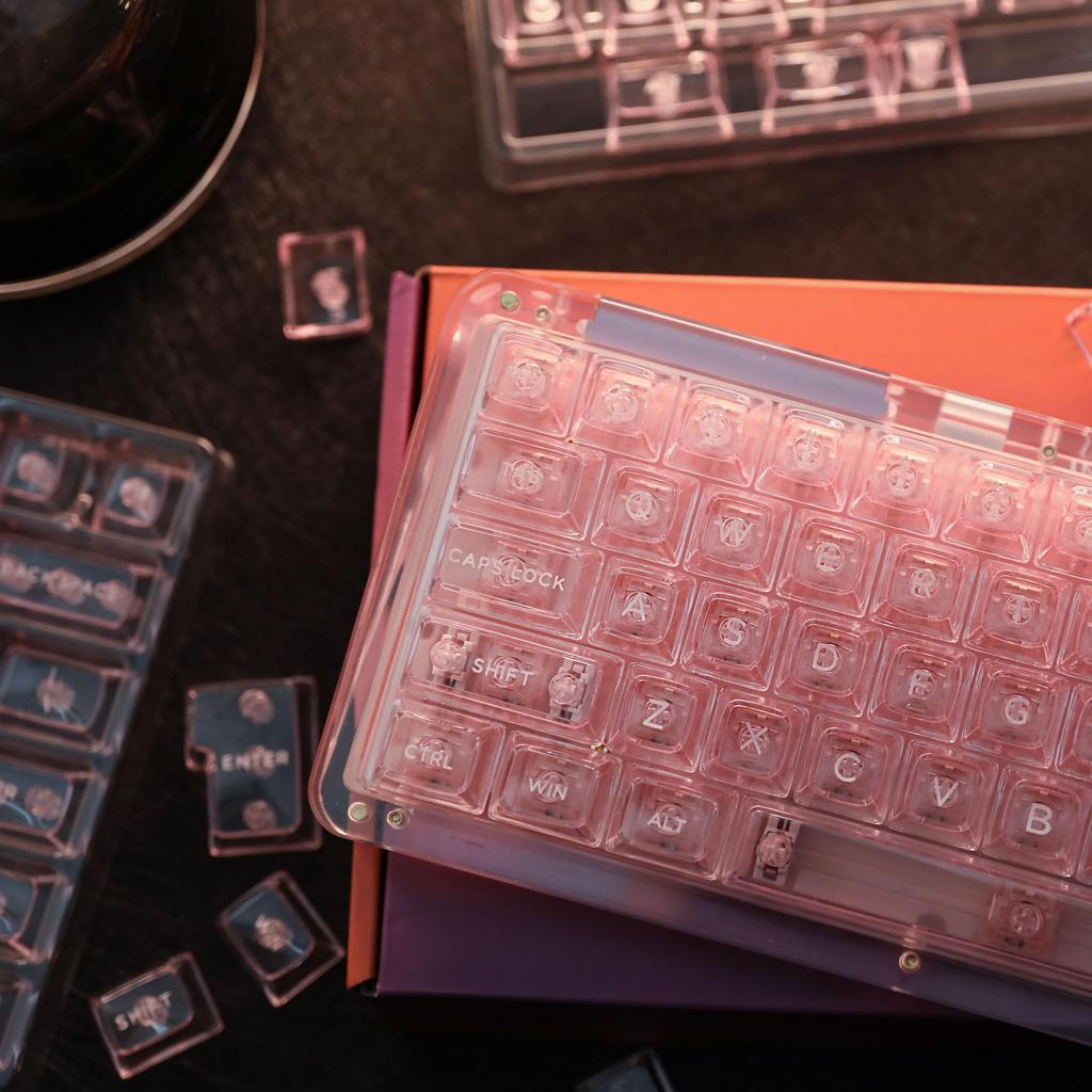 KiiBOOM Прозрачный набор колпачков для ПК 146 клавиш Профиль ANSI ISO Раскладка RGB Прозрачные колпачки для механической клавиатуры Совместимость с переключателем MX типа SA