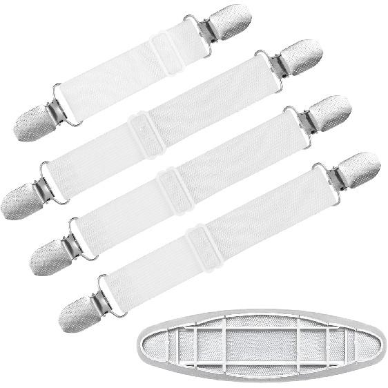 Ironing Board Cover Fasteners Binding 4 PC Elastic Straps Clips Keep Cushions From Sliding Sheet Fitted Suspenders Holders For Corners Couch Cover