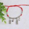 Simple Silver Retro Ethnic Style Anklet Female Beaded Red Rope Ankle Girl Accessories