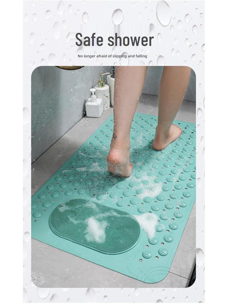 Экологичный Нескользящий Водонепроницаемый Коврик для Ванной, Массажный Коврик Однотонный