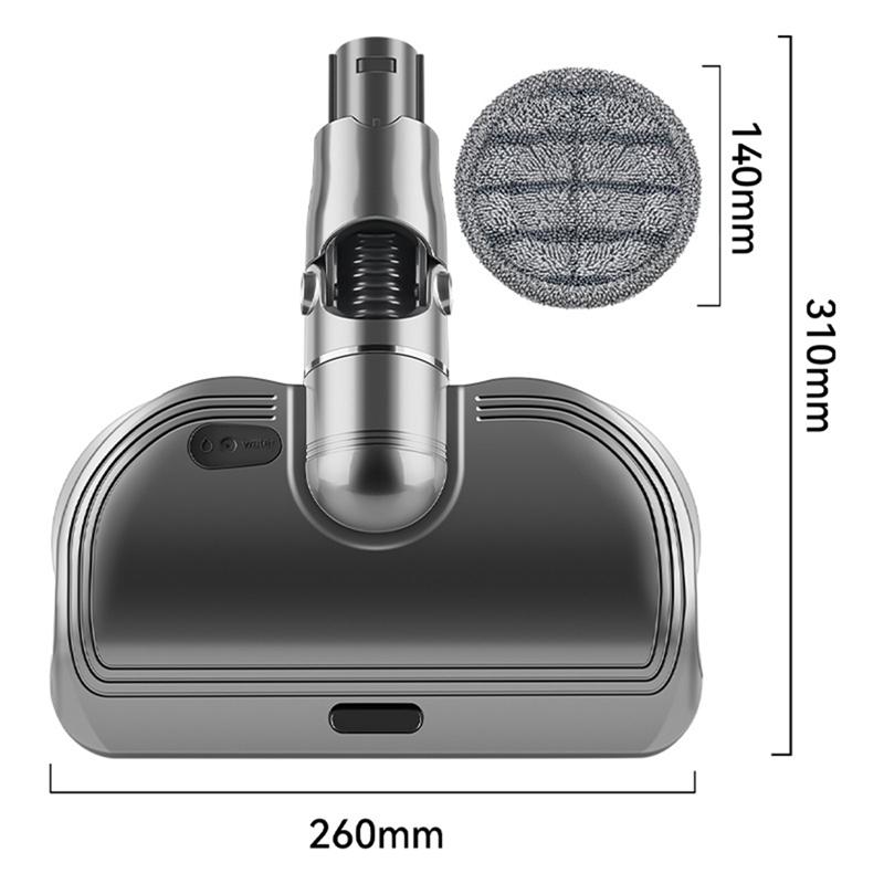 A03F-For Dyson V6 DC58/SV03 Style Vacuum Cleaner Electric Head Kit With Wet Dry Mop Attachment 2Pcs Cleaning Rag Cloths