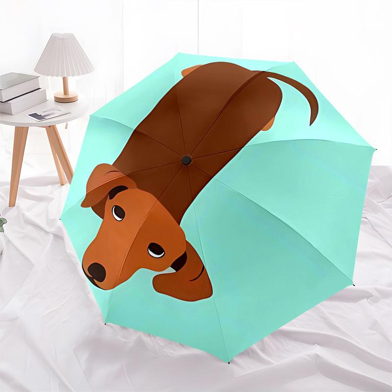 Dachshund, Cartoon- Automatic Umbrella,Suitable for Men and Women, Outdoor Accessories, Suitable for Birthdays 1014b