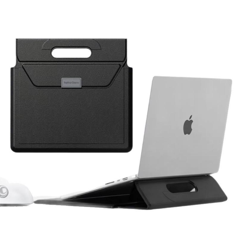 Slim Laptop Sleeve With Built-in Stand MacBook Air 13 14 Inch PU Leather Inner Case 13-16 Ultrabooks