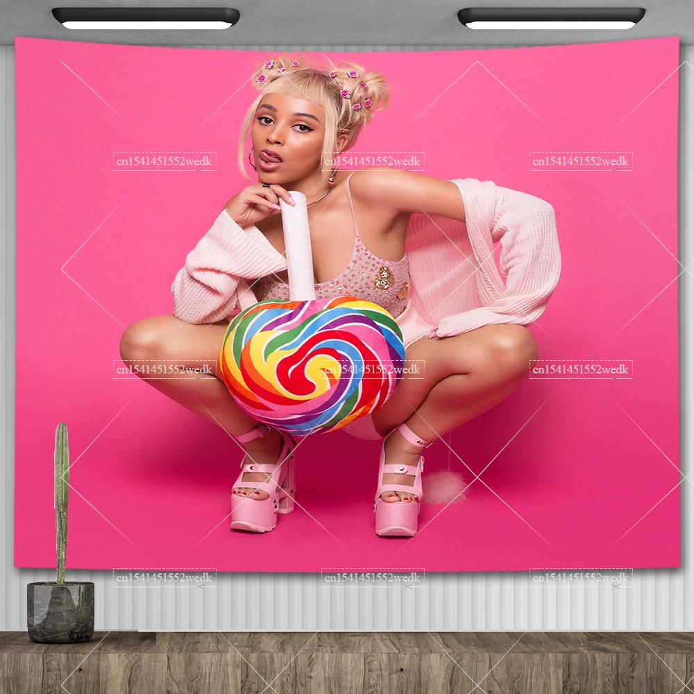 Doja Cat Scarlet Обложка музыкального альбома Плакат Настенный гобелен Хип-хоп Поп Гобелены Эстетическое украшение комнаты Фоновая ткань