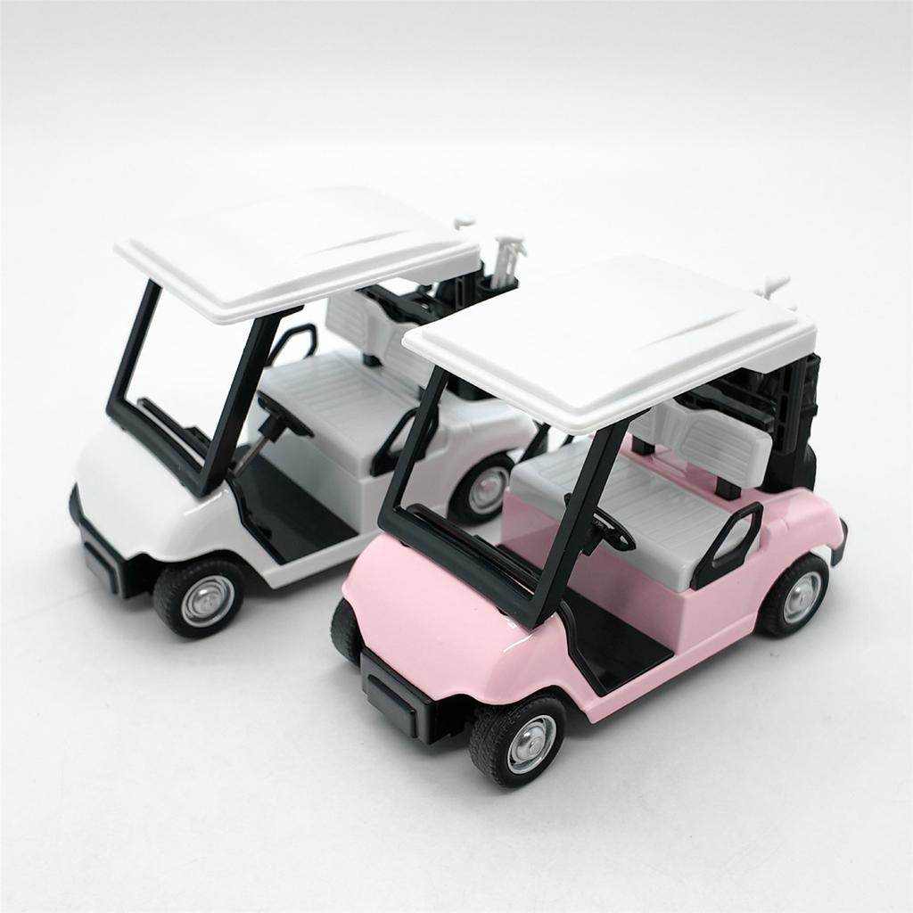 1:20 Scale Miniature Metal Golf Cart Replicas Model with Clubs Cake Toppers Decorative Ornament For Home Office Display