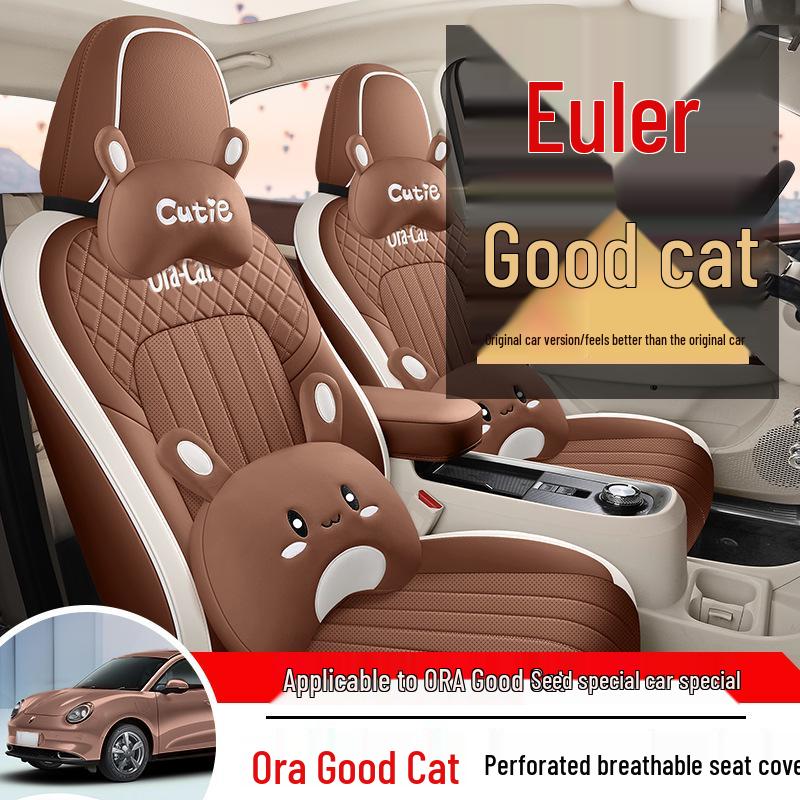 2022 ORA Good Cat Cartoon Car Seat Cover: Full Coverage, One-Piece Design