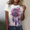 Flower Net Pattern T-Shirt For Women Exquisite 3D Printed Tees Summer Casual T Shirts Oversized Short Sleeves Round Neck Tops